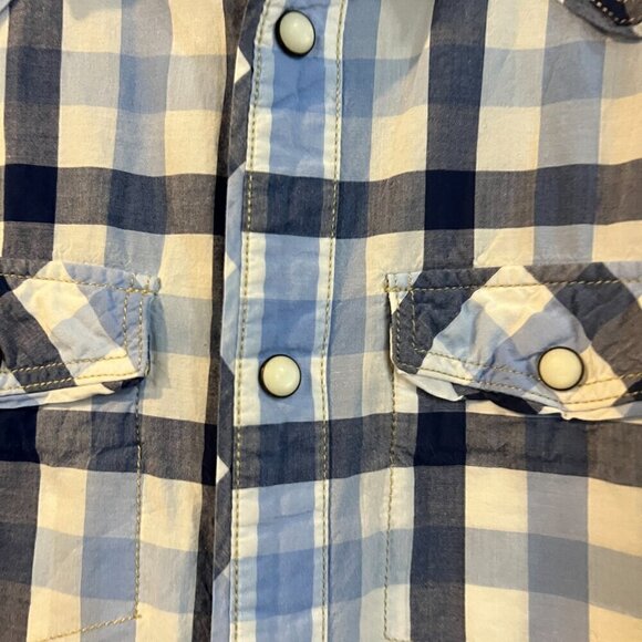 JACHS Plaid Snap Front Shirt Long Sleeve Size Men's Small 100% Cotton Western - Picture 5 of 5